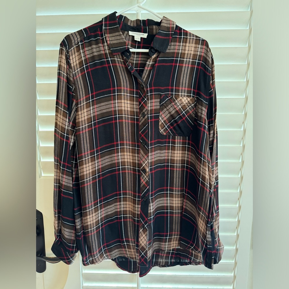 Beachlunchlounge fall plaid tunic, XL
